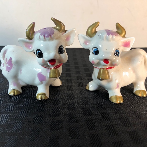 Other - Vintage Mid Century Japan Ceramic Cow Salt & Pepper  Shakers -